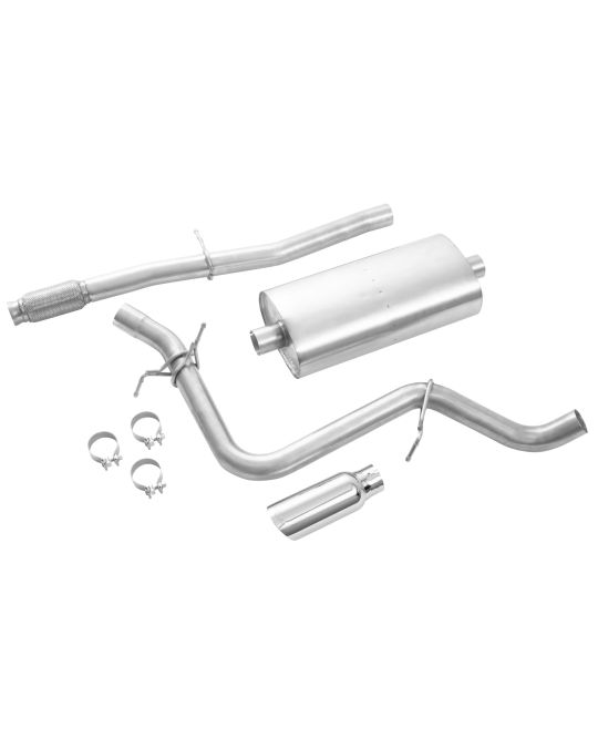 Chevrolet Performance 5.3L Cat-Back Single Exit Exhaust Upgrade System For Short Wheelbase By Borla With Polished Tip & Bowtie Logo