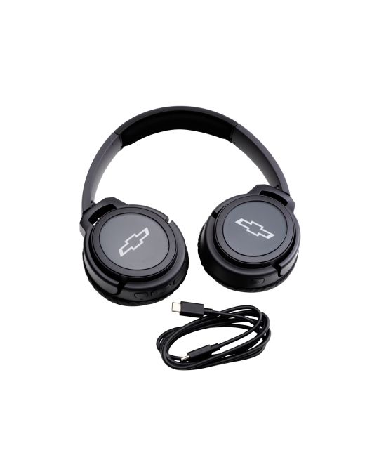 Chevrolet Wireless Dual Channel Infared IR Headphones For RSE Rear Seat Entertainment System Black With Bowtie Logo
