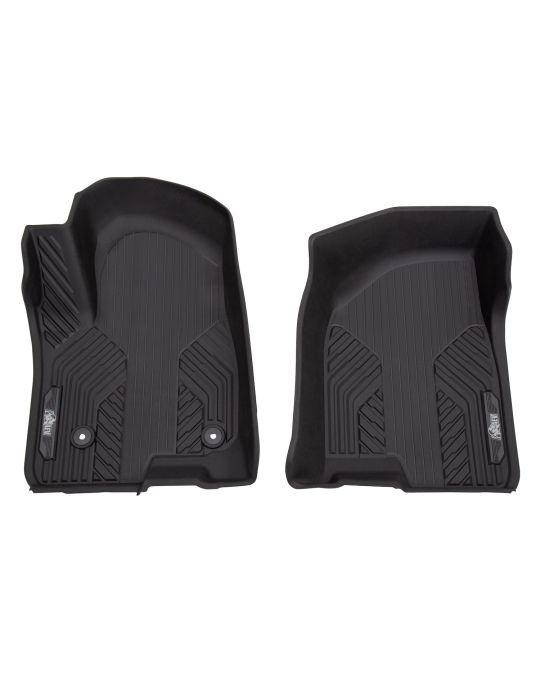 Chevrolet Premium All Weather Floor Liners Jet Black With Bison Logo Crew & Extended Cab First Row