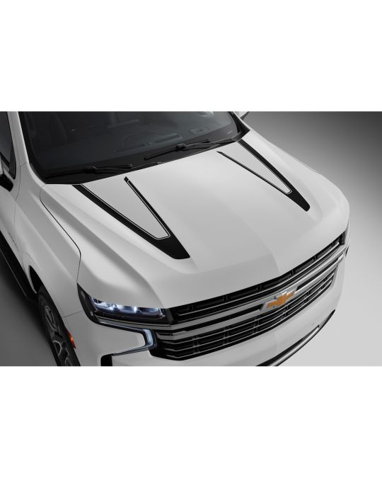 Chevrolet Black Hood Stripe Decal Package Black Two Piece Kit