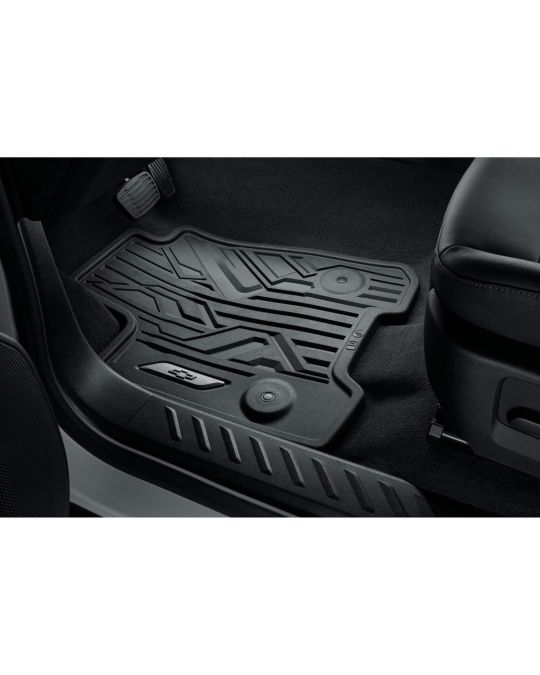 Chevrolet First Row Premium All Weather Floor Mats In Jet Black With Bowtie Logo