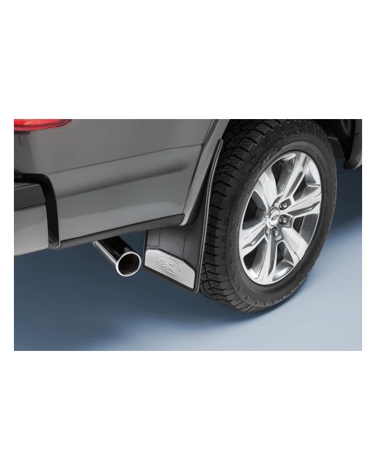 Ford Splash Guards - Front Heavy Duty Black w/Stainless Steel