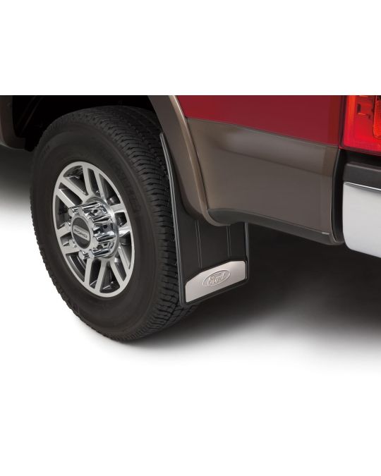 Ford Splash Guards - Heavy Duty Black With Stainless Steel For SRW