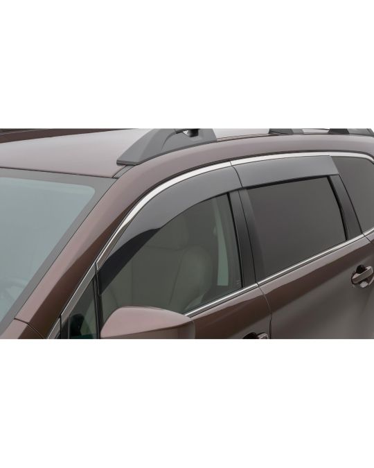 Subaru Side Window Deflectors Kit Of Four Black With Chrome Molding