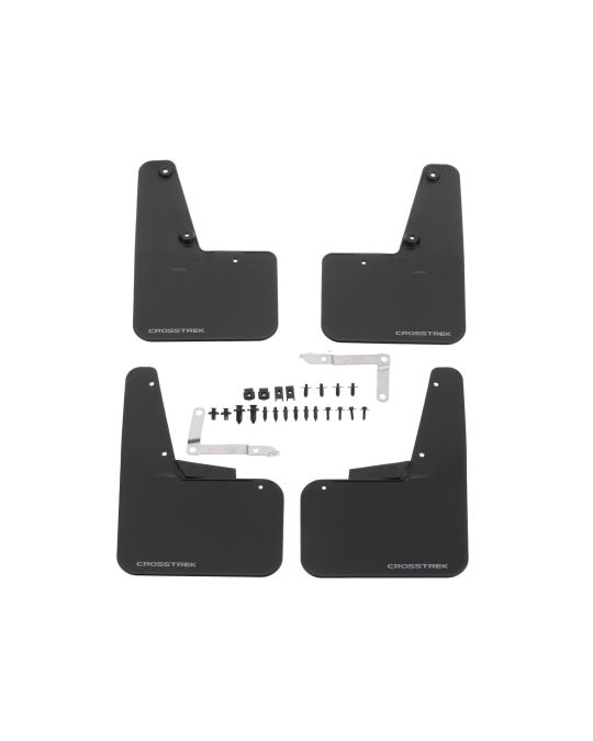 Subaru Mud Flaps Flat Style Black With Crosstrek Logo Kit Of Four Front And Rear Non-Wilderness