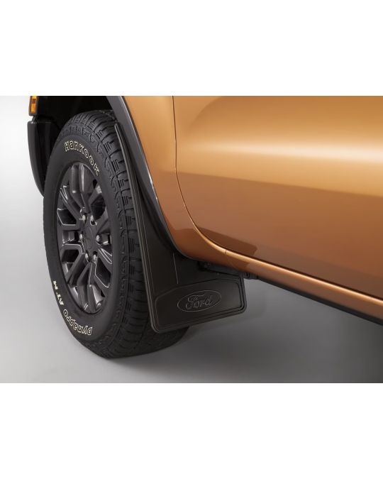 Ford Heavy Duty Front Flat Splash Guards Kit Of Two Black With Ford Logo