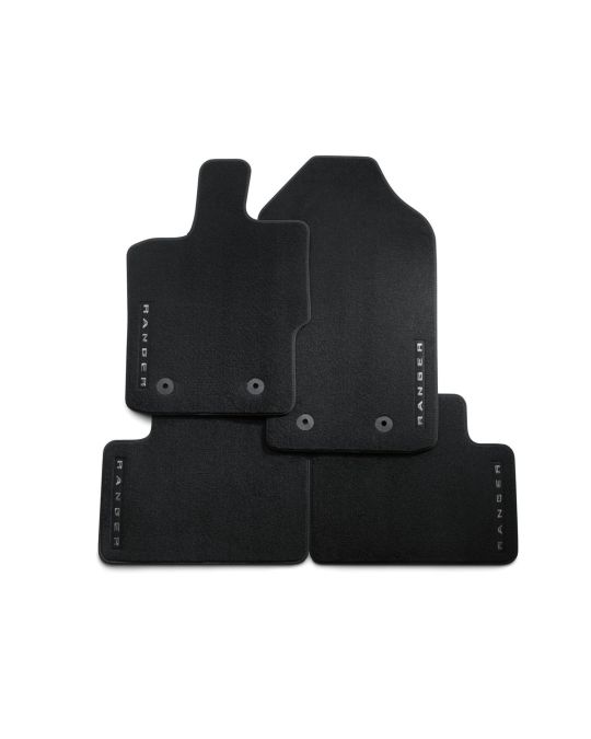 Ford Floor Mats - Premium Carpet, Black, 4-Piece Set, For Super Cab & Super Crew