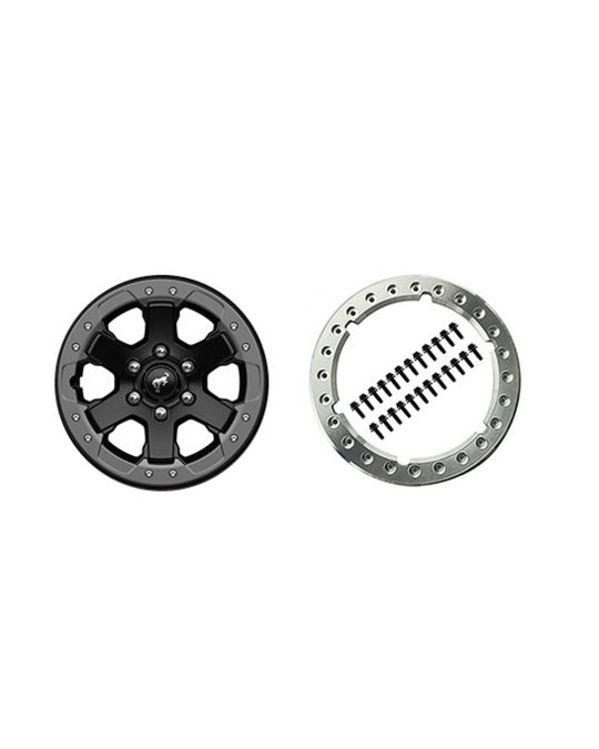 Ford Performance Wheel 17" x 8.0" Badlands Beadlock Wheel Kit With Functional Beadlock Ring And Carbonized Gray Trim Ring