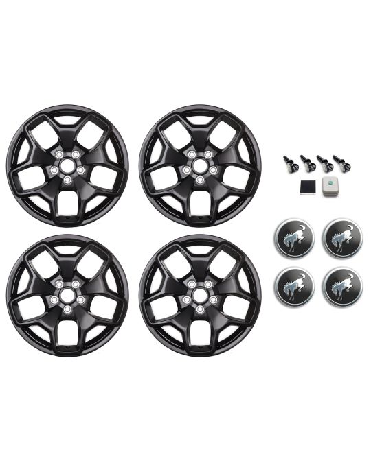 Ford Performance Wheels 17"x7" Kit Of Four First Edition Gloss Black With TPMS & Center Caps