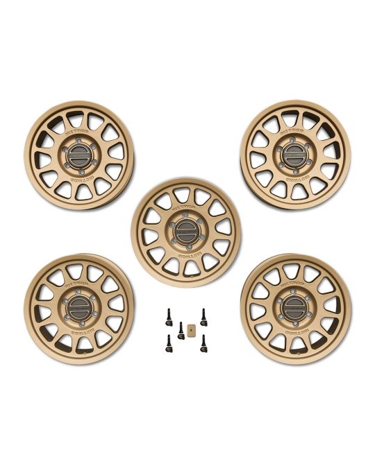 Ford Performance Set Of Five 17"x8.5" Bronze Off Road Wheels 703 Bead Grip With TPMS And Center Caps By Method