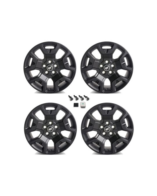 Ford Performance 17x7 Inch Wheel Kit Of Four Wheels Low Gloss Black