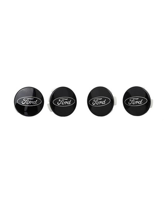 Ford Performance Wheel Center Cap Kit Gloss Black And Chrome Ford Logo For Passenger Cars Set Of Four