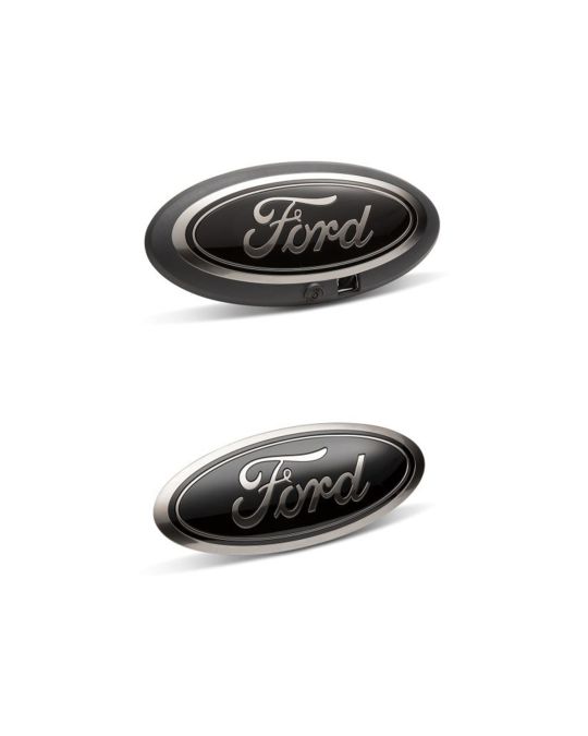 Ford Performance Black Smoked Chrome Oval Emblems For Front And Rear With Camera