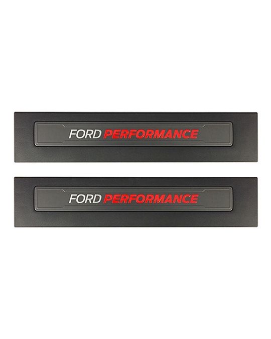 Ford Performance Door Sill Plates Black With Brushed Metal Insert With Ford Performance Logo For Front Doors SuperCrew Cab