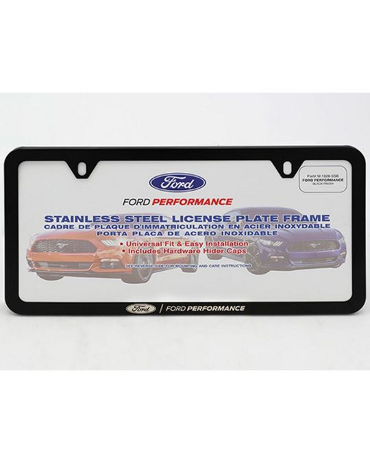 Ford Performance Slim License Plate Frame - Black Stainless Steel