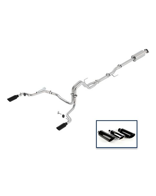 Ford Performance Exhaust System - 2.7L Extreme - Rear Exit -  Black Chrome