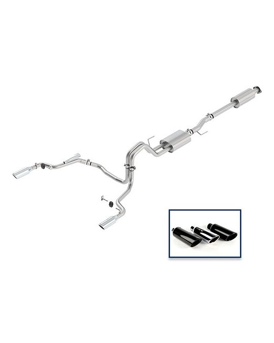 Ford Performance Exhaust System - 2.7L Sport - Rear Exit - Chrome