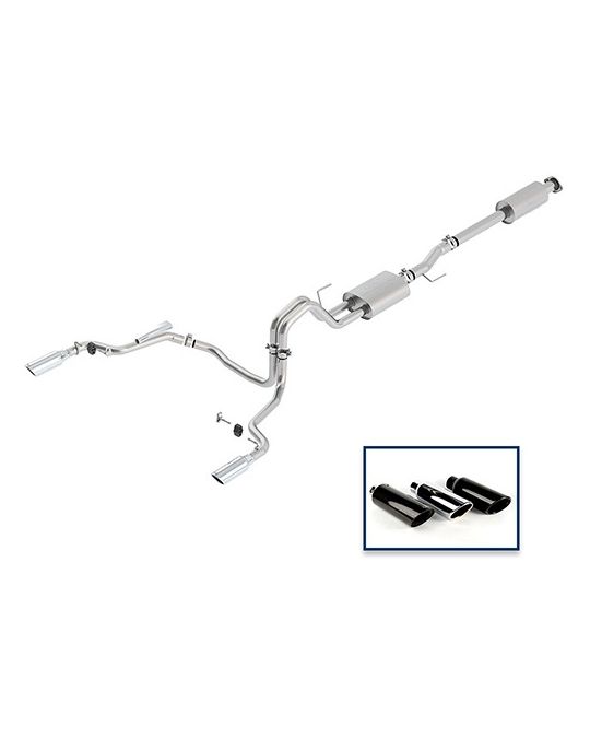 Ford Performance Exhaust System - 2.7L Touring - Rear Exit - Chrome