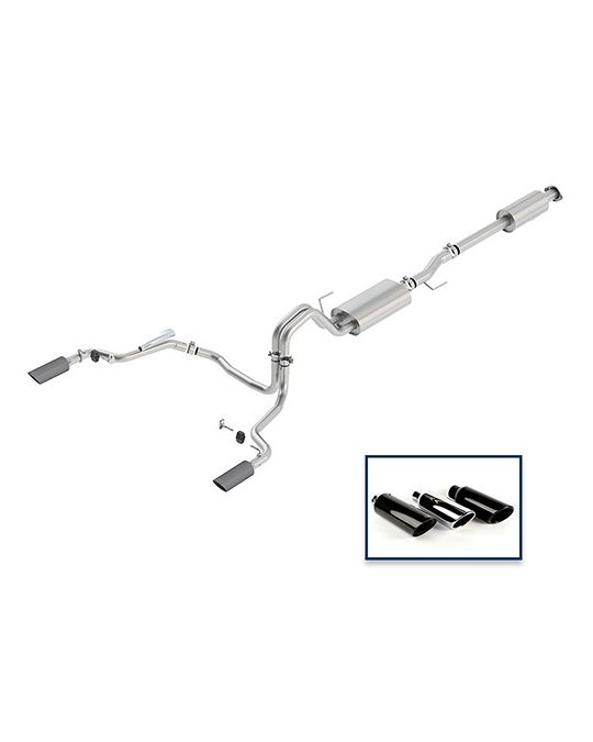 Ford Performance Exhaust System - 2.7L Touring - Rear Exit - Carbon Fiber