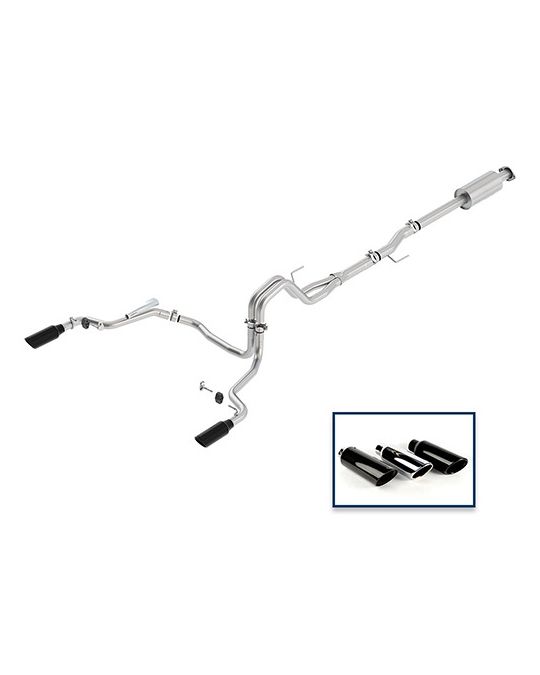 Ford Performance Exhaust System - 3.5L Extreme - Rear Exit -  Black Chrome