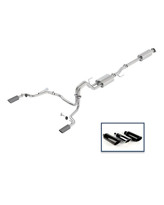 Ford Performance Exhaust System - 3.5L Sport - Rear Exit - Carbon Fiber