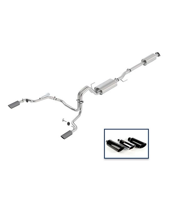 Ford Performance Exhaust System - 3.5L Touring - Rear Exit - Carbon Fiber