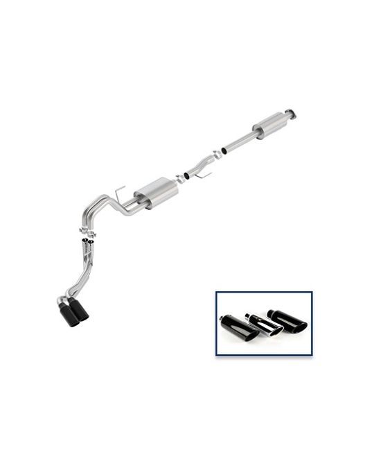 Ford Performance Exhaust System - 3.5L Sport - Side Exit - Black Chrome