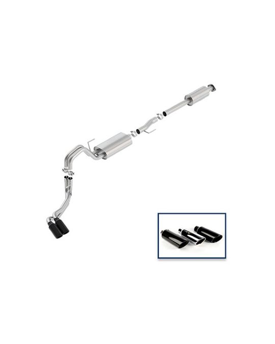 Ford Performance Exhaust System - 3.5L Touring - Side Exit - Black Chrome