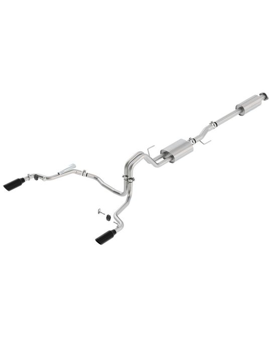 Ford Performance 2.7L 3.5L 5.0L Cat-Back Sport Exhaust System Rear Exit With Black Chrome Plated Stainless Steel Exhaust Tips