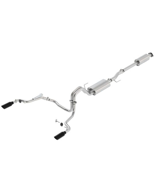 Ford Performance 2.7L 3.5L 5.0L Cat-Back Touring Exhaust System Rear Exit With Black Chrome Plated Stainless Steel Exhaust Tips