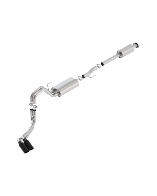 Ford Performance 2.7L 3.5L 5.0L Cat-Back Touring Exhaust System Dual Side Exit With Black Chrome Plated Stainless Steel Exhaust Tips
