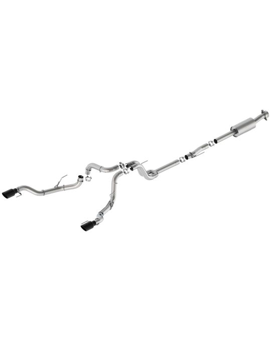 Ford Performance Extreme Exhaust System Dual Rear Bumper Exit With Black Chrome 4" Stainless Steel Exhaust Tips