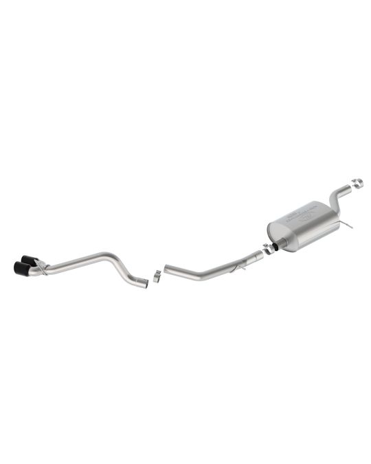 Ford Performance Borla Sport Dual Side Exit Cat-Back Exhaust System With Black Chrome Plated Stainless Steel Exhaust Tips