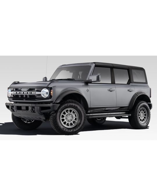 Ford Performance Dark Trail Series Appearance Package For 2.3L 2.7L Engine With 2-Inch Lift Kit / 17x8.8-Inch Matte Titanium Method Wheels Kit Of Five / Retro Havoc Fender Flares / Spare Tire Carrier / Decals / Emblems