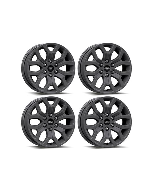Ford Performance 18" x 7.5" Matte Gray Kit Of Four Wheels With Center Caps And TPMS