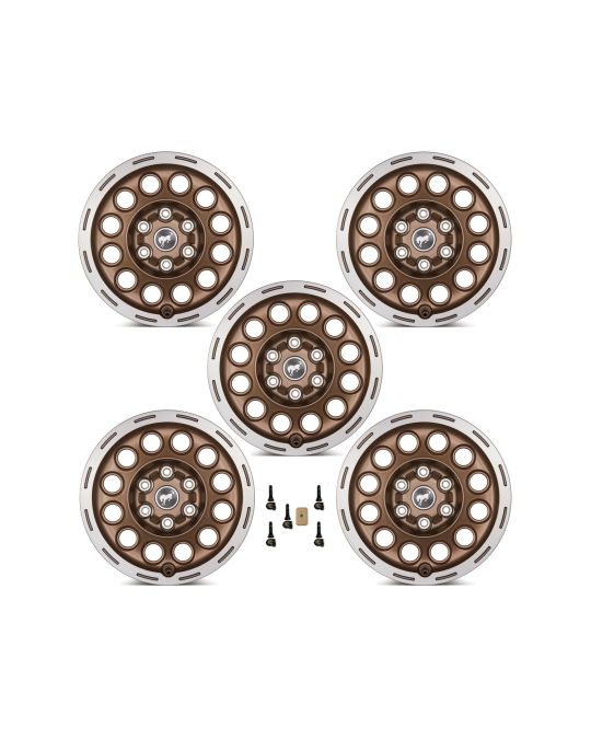 Ford Performance 17x8.0 Inch Wheel Kit Of Five Wheels Sinister Bronze With Machined Face