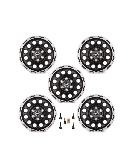 Ford Performance 17x8 Inch Wheel Kit Of Five Wheels Matte Black With Machined Face