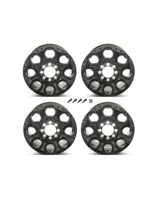 Ford Performance 20x8-Inch Caliber Black Pack Wheels Kit Of Four Gloss Black With TPMS For SRW