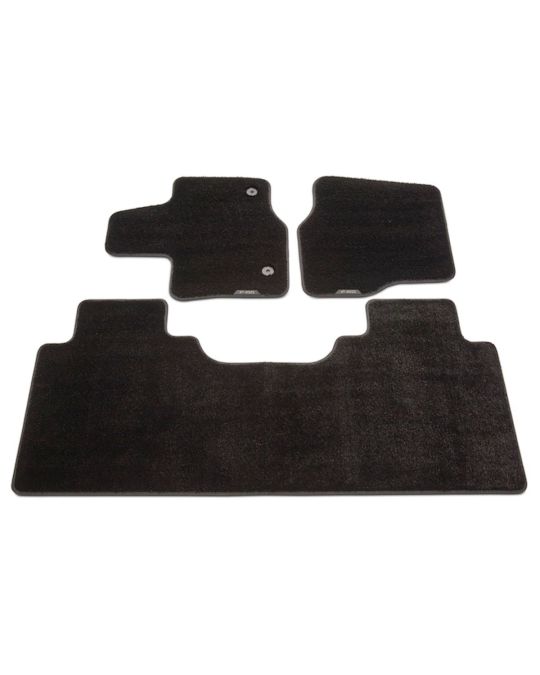 Genuine Ford Carpeted Floor Contour Mats Black With F150 Logo Three Piece Kit For Front And Rear SuperCrew And Super Cab