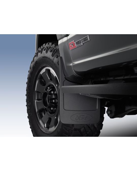 Ford Front Molded Splash Guards Black Set Of Two With Ford Oval