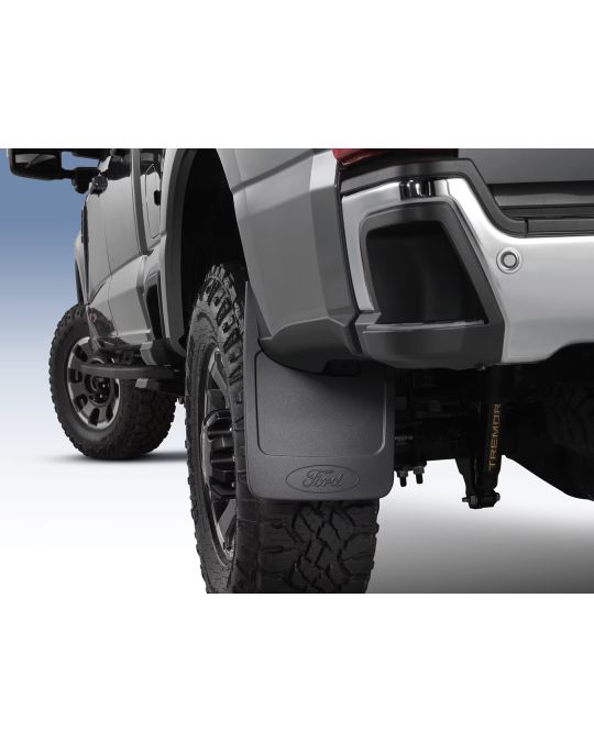 Ford Rear SRW Molded Splash Guards Set Of Two Black With Ford Oval