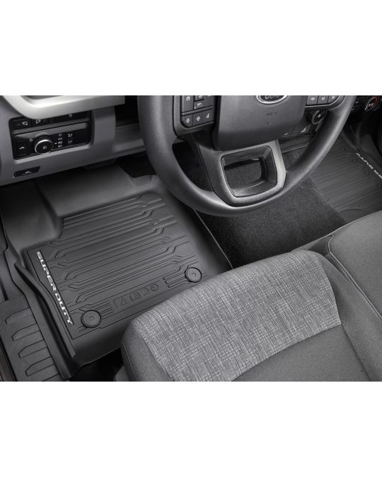 Ford Black 2-Piece Tray Style Front Floor Liners For Carpet Flooring Regular Cab