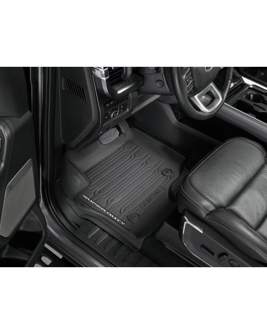 Ford Black 3-Piece Tray Style Floor Liner For Carpet Flooring For CrewCab Without Underseat Storage