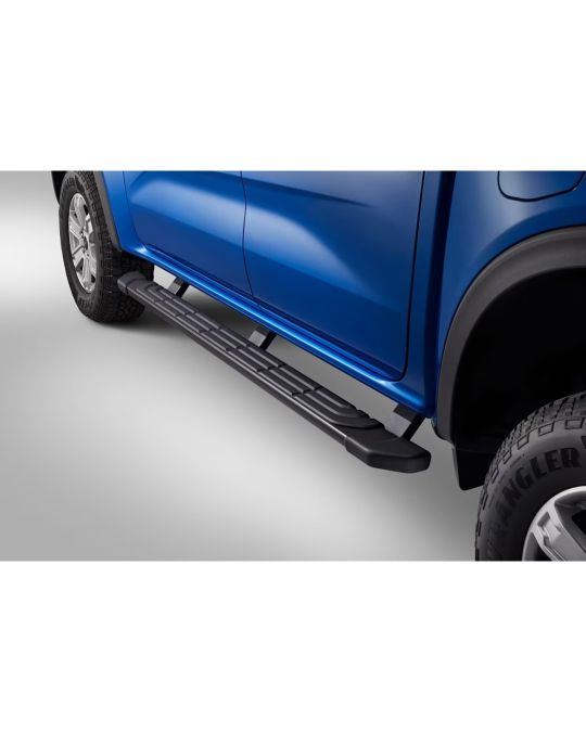 Ford Black Painted Rectangular 5 Inch Step Bars Kit Of Two For Supercrew