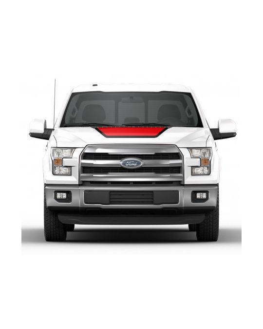 Ford Graphics Kit - Red and Black Hood Cowl Stripe Kit