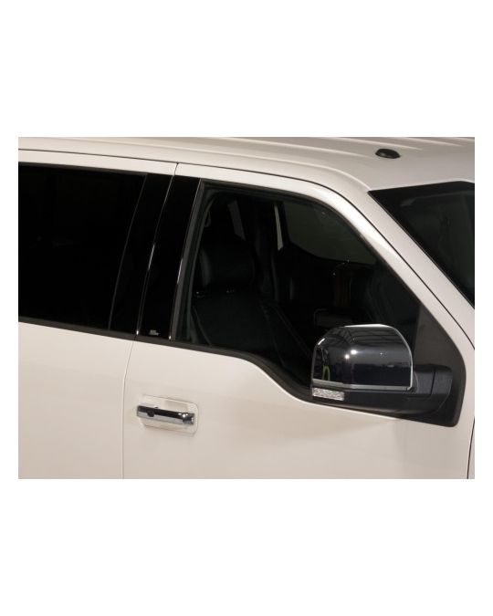 Ford B-Pillar Trim - Black Platinum Stainless Steel - Super Cab/SuperCrew, Without Keypad