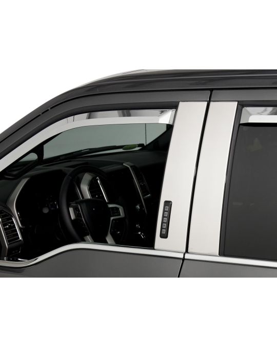 Ford B-Pillar Trim - Bright Stainless Steel - Regular Cab, With Keypad