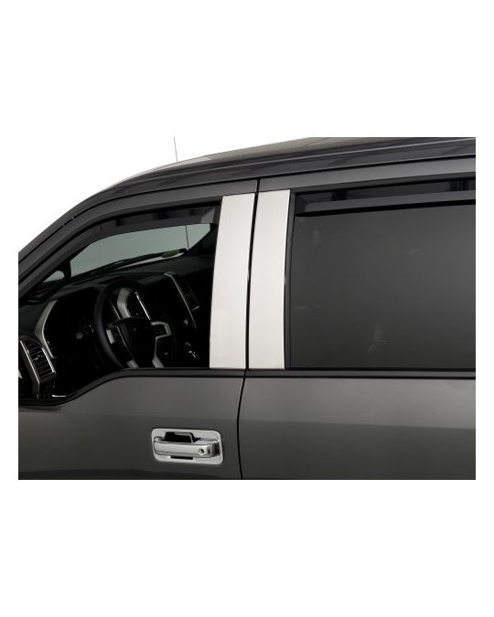 Ford B-Pillar Trim - Bright Stainless Steel - Regular Cab, Without Keypad