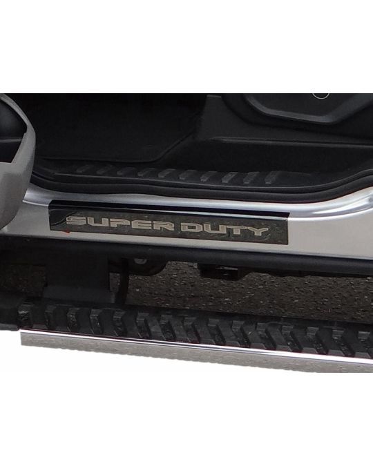 Ford Door Sill Plates - Crew Cab - Black Chrome