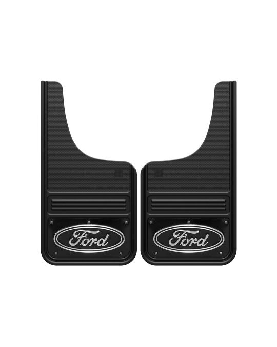 Ford Splash Guards - Front - Gatorback - Black w/Black Ford Logo
